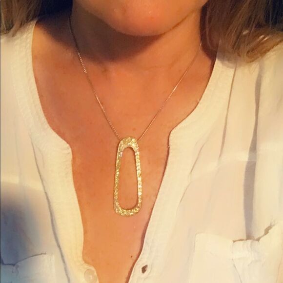 Canary yellow large CZ pendant on popcorn chain - Picture 9 of 11